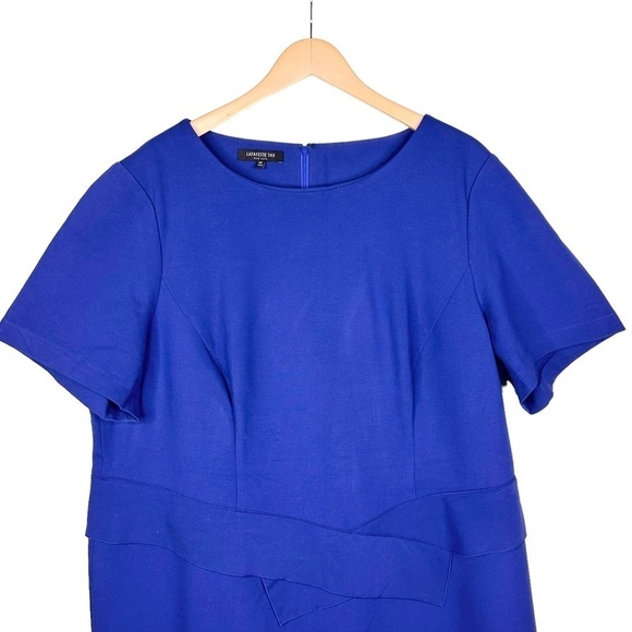 Lafayette 148 New York cobalt blue dress stretch short sleeves plus 22 - Picture 3 of 16